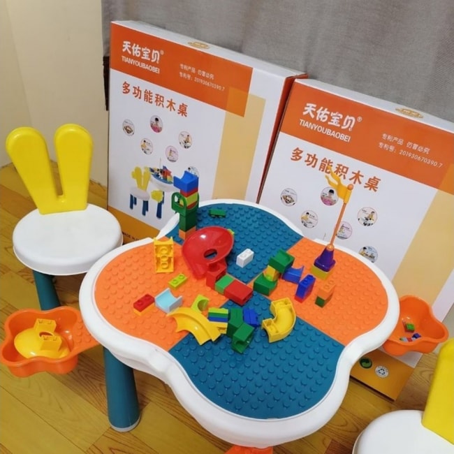 Bộ Bàn Ghế Ghép Lego Hoa Anh Đào